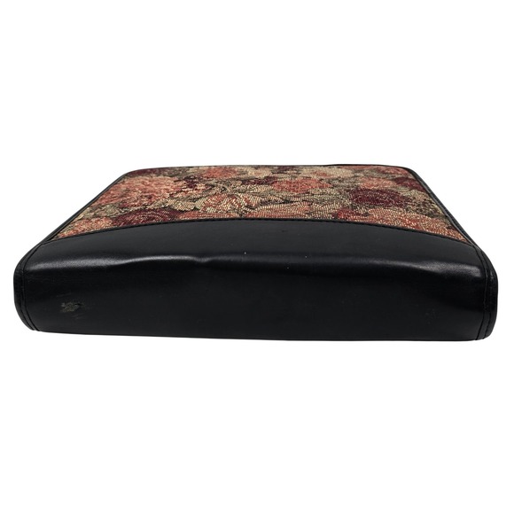 Franklin Covey Black Leather Floral Tapestry Zip Planner Binder Classic - Picture 11 of 16